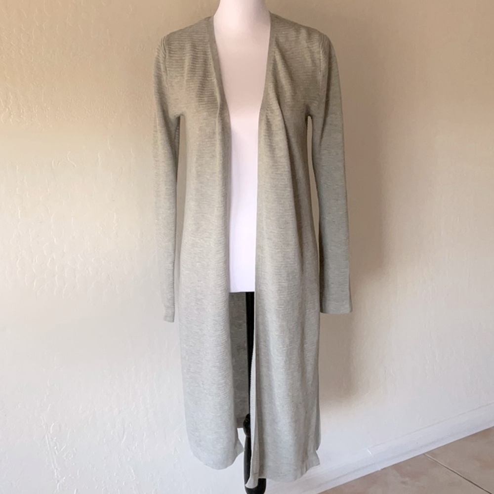 Prologue Gray Ribbed Duster Cardigan-Sz XS